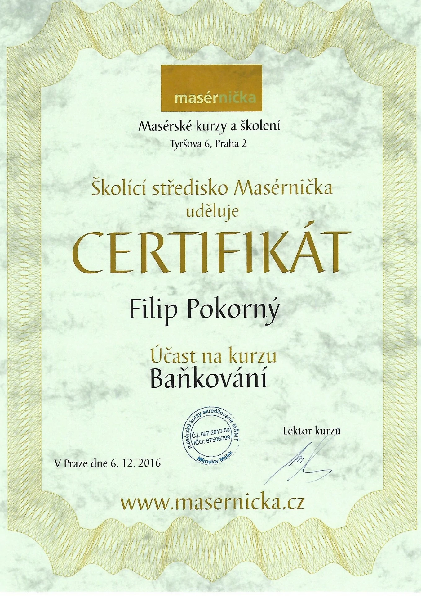 Baňkování — Školicí středisko Masérnička, akreditace MŠMT