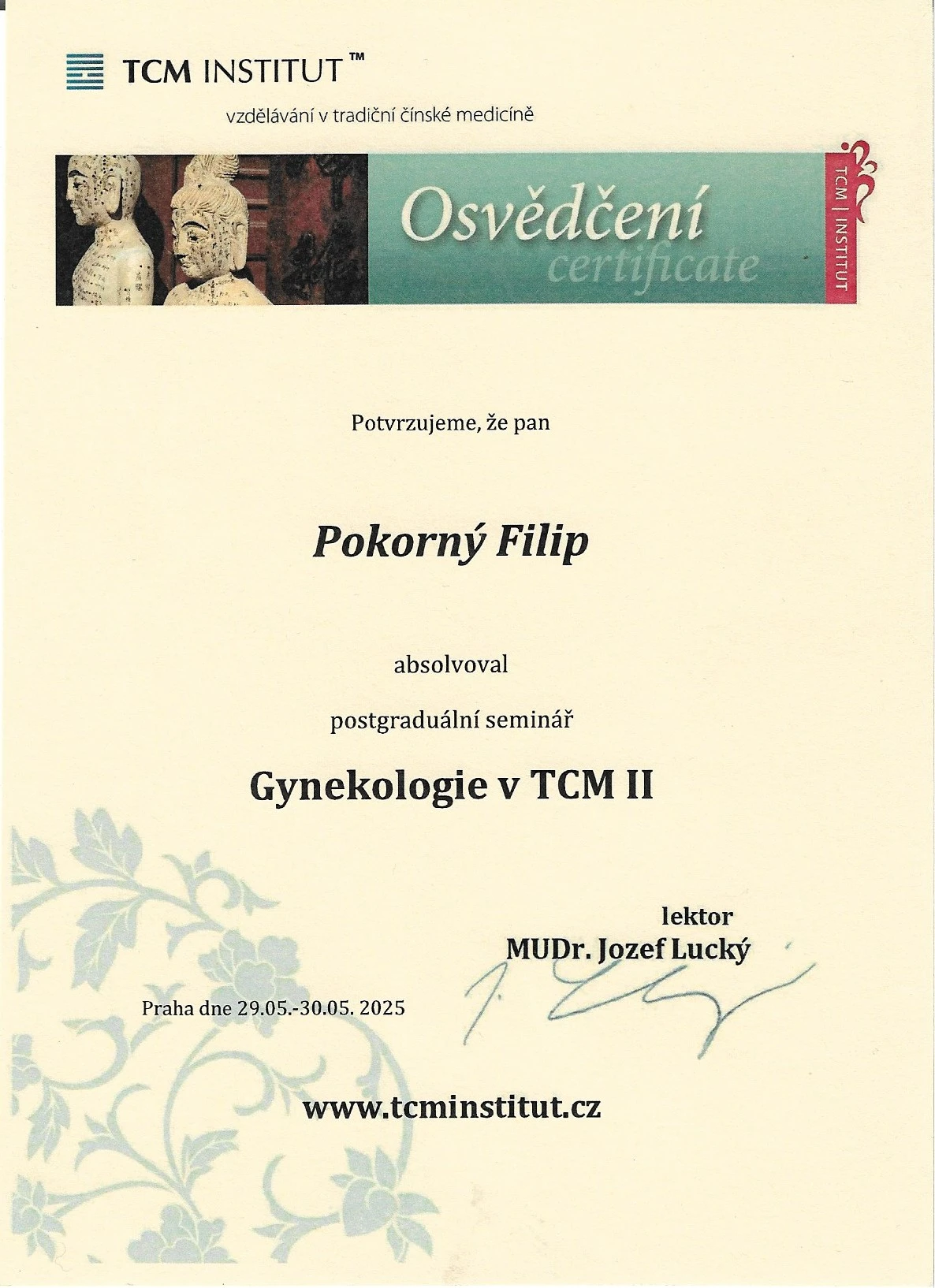 Gynekologie v TCM II — TCM Institut — postgraduální seminář