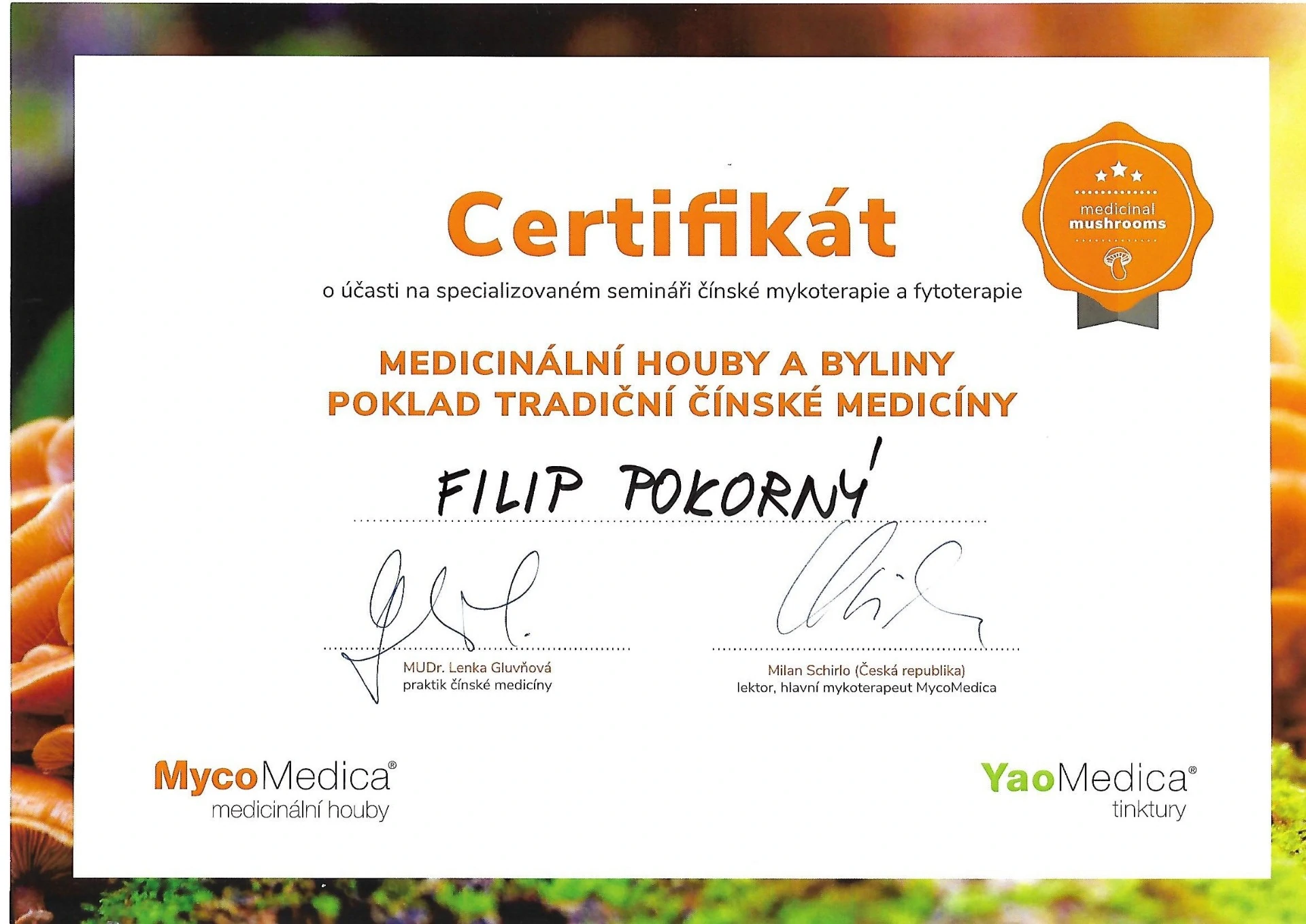 Medicinální houby a byliny — poklad tradiční čínské medicíny — MycoMedica & YaoMedica — specializovaný seminář mykoterapie a fytoterapie